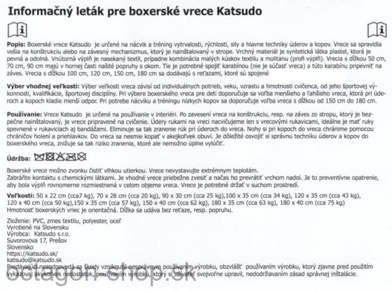 Boxovacie vrece - KATSUDO - 180x40cm - Reťaz