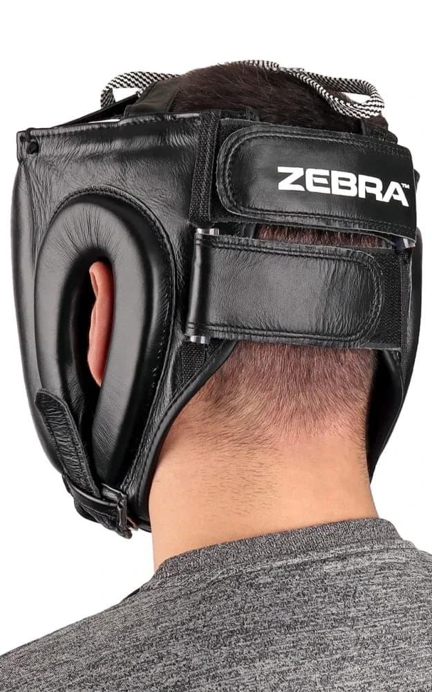 Boxerska prilba - ZEBRA - s ochranou nosa - koža