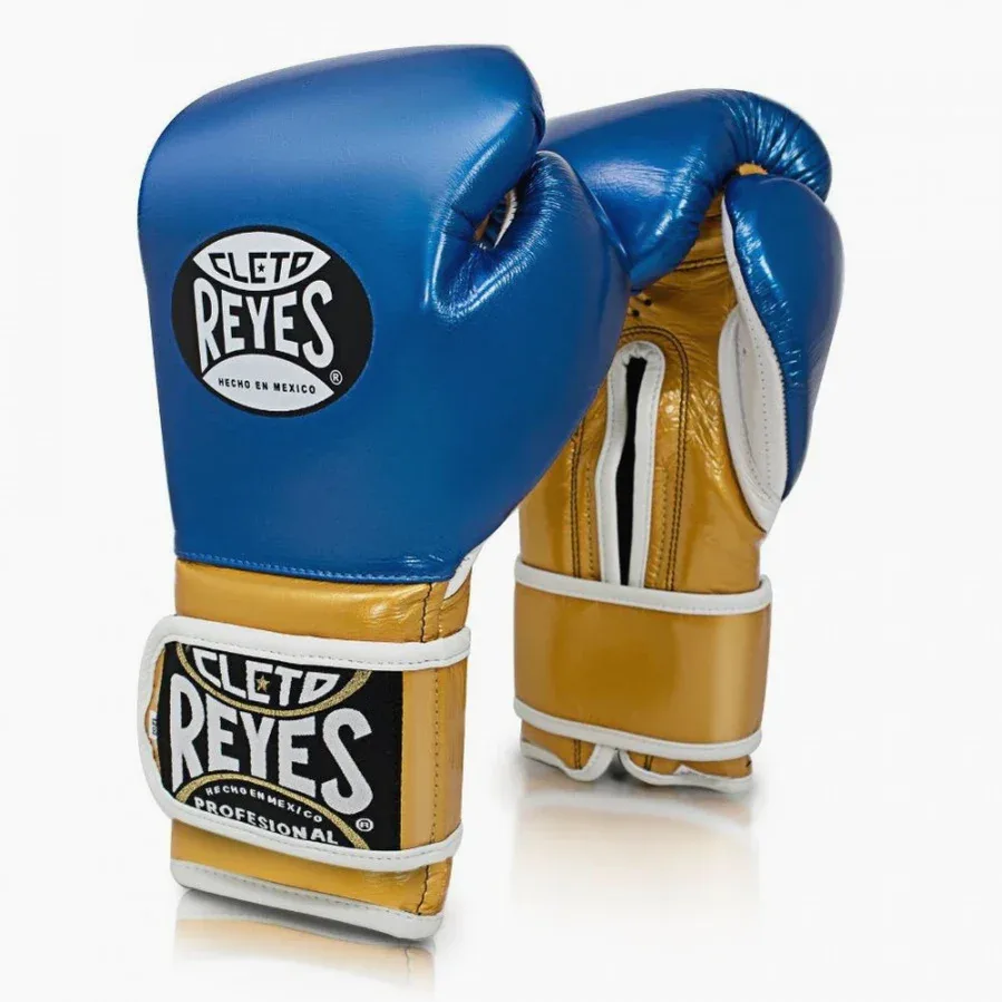 Boxerské rukavice - CLETO REYES - zafírová modrá/zlatá