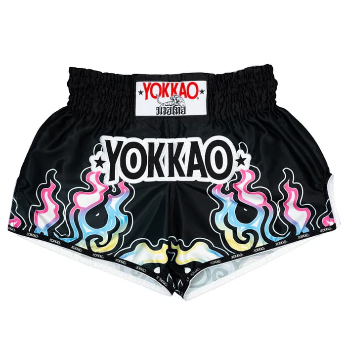 Muay Thai trenky - YOKKAO - Flames - čierne