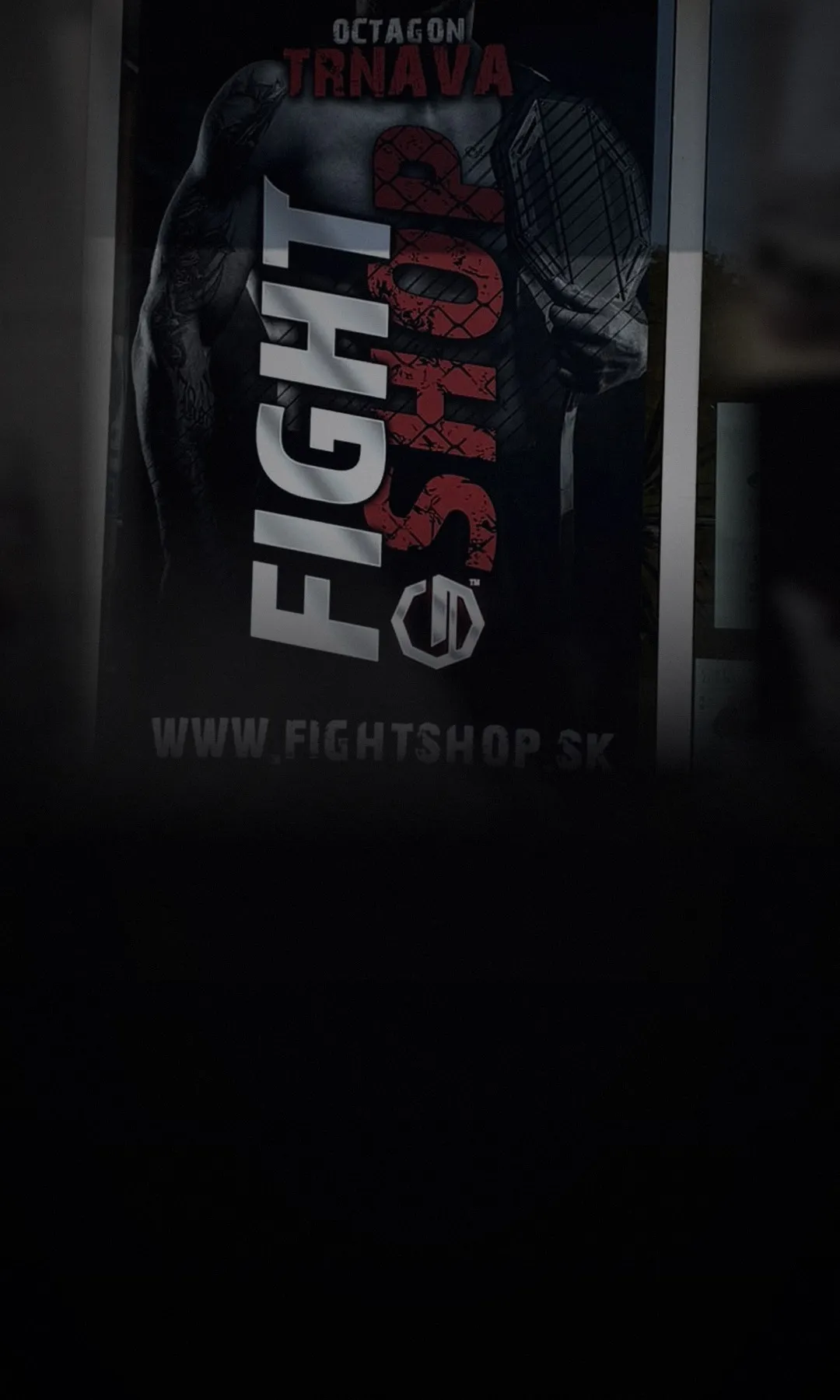 Shop window of the Fightshop store in Trnava