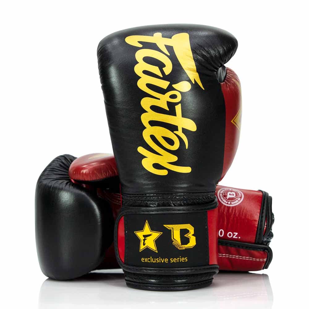 Boxerské rukavice - Fairtex x Booster - black/red/gold