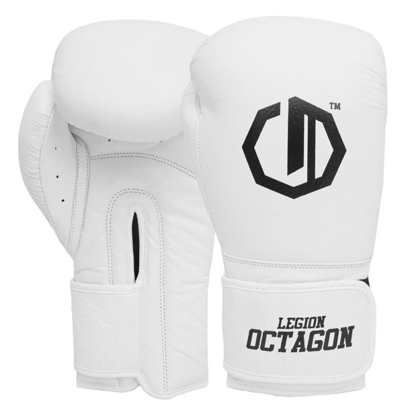 Boxerské rukavice – Octagon - Authority - koža - biela- čierná