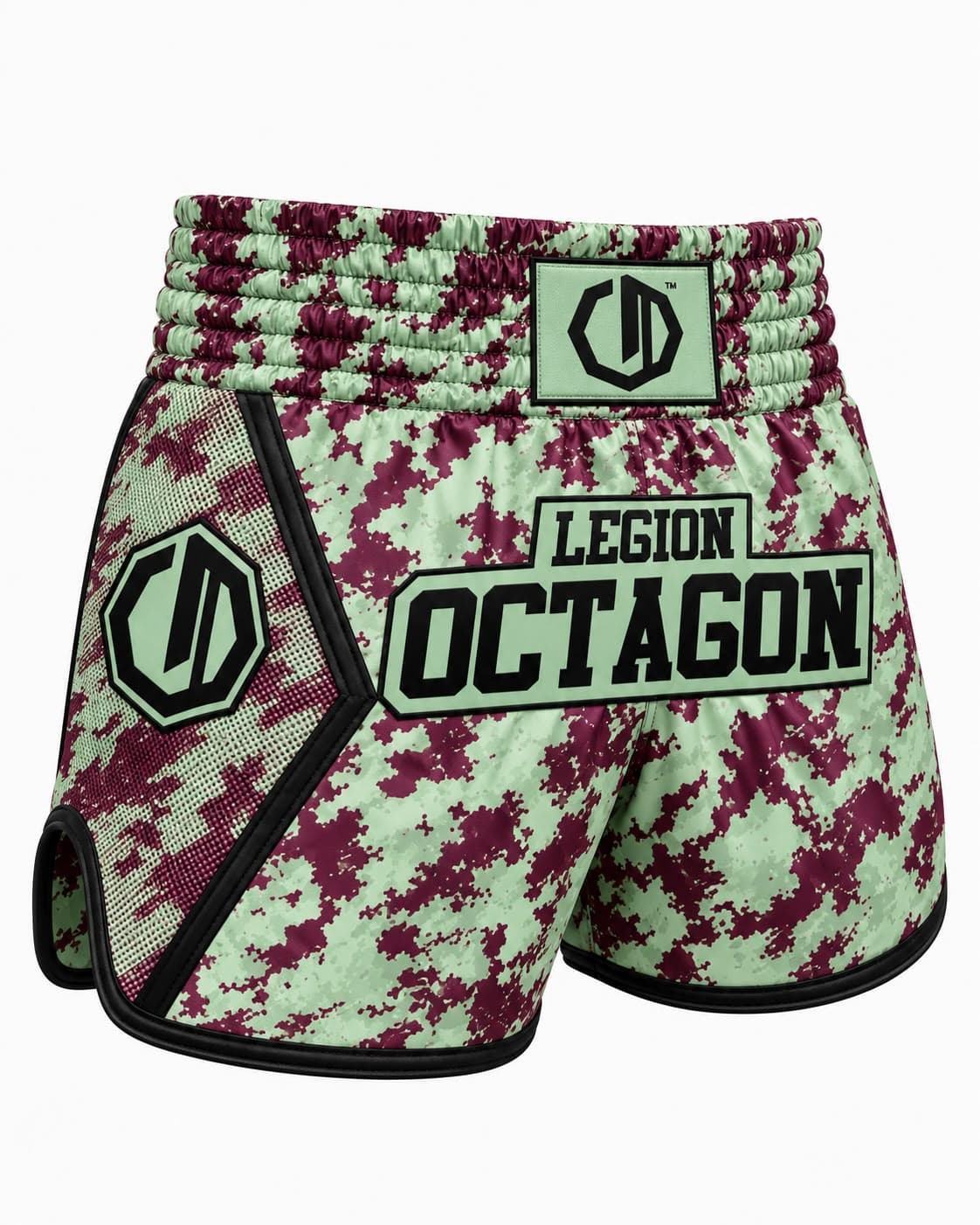 Muay Thai trenky - Octagon - Premium OPS - zelená - fialová