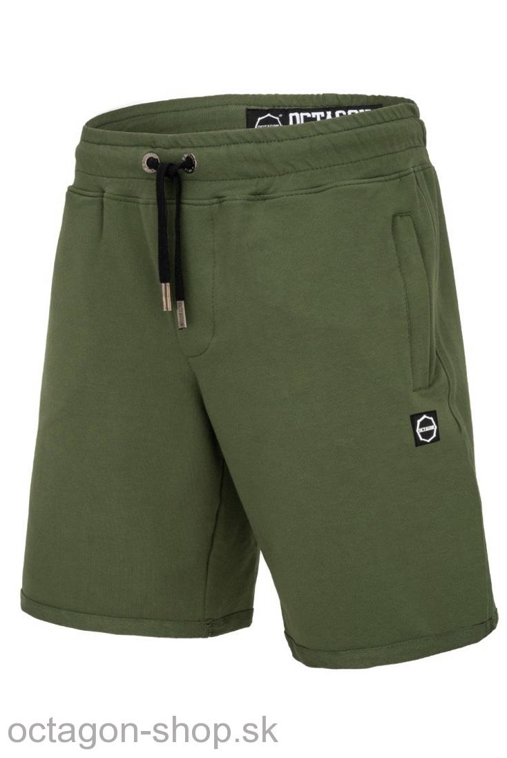 Šortky bavlnené - Octagon - Malé logo - khaki