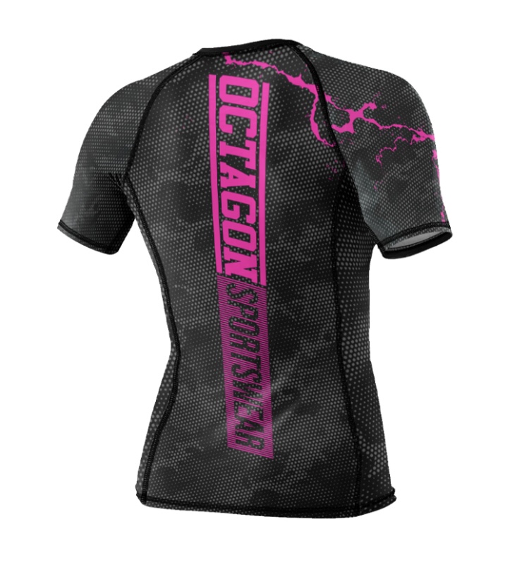 Dámsky Rashguard - Octagon - Marble - čierna/ružová