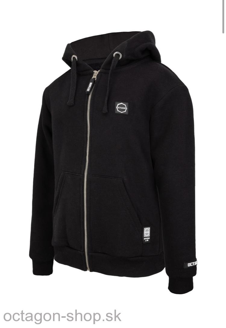 Detská Mikina - Octagon - Malé Logo s kapucňou zips - čierna