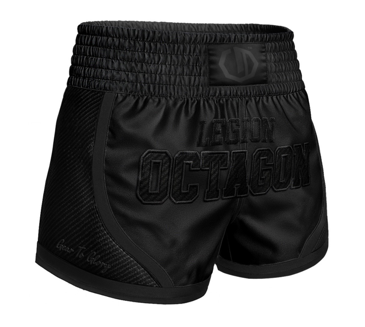 Muay Thai trenky - Octagon - Kevlar Premium - čierna/čierna