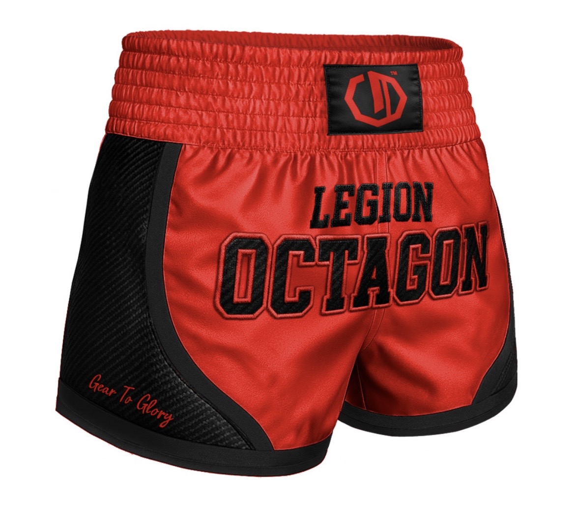 Muay Thai trenky - Octagon - Kevlar Premium - červené