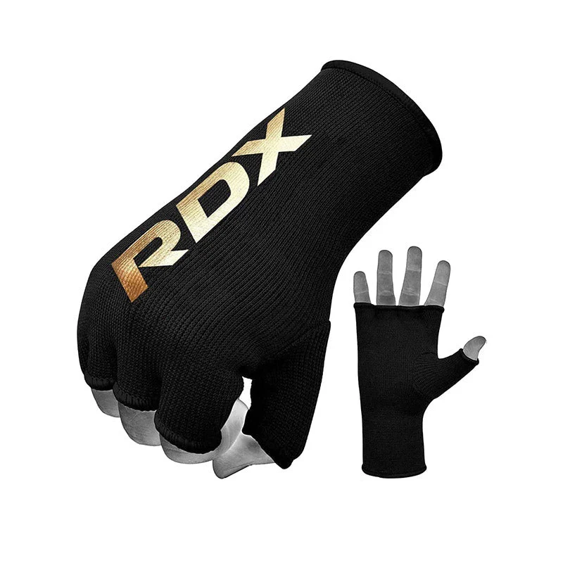 Bandáže - RDX - bandážové rukavice - čierne/zlatý znak