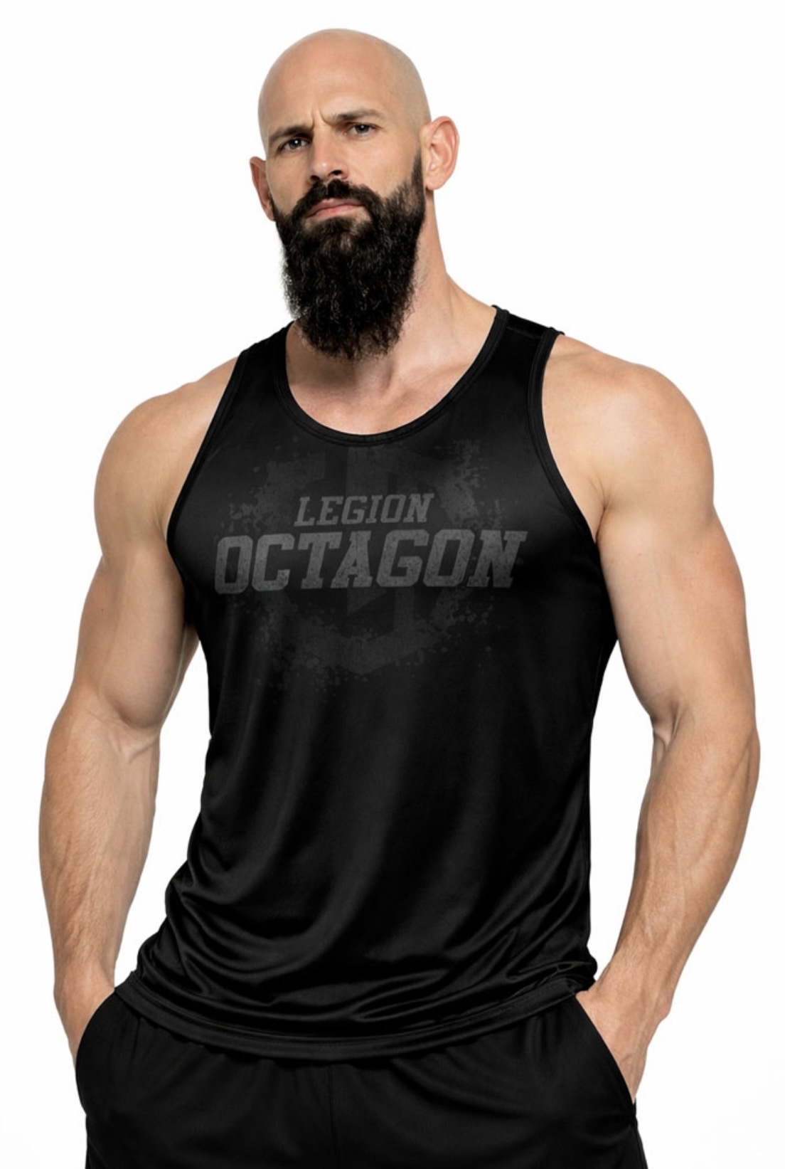 Boxerské tielko - Octagon - Grunge - čierna/šedá