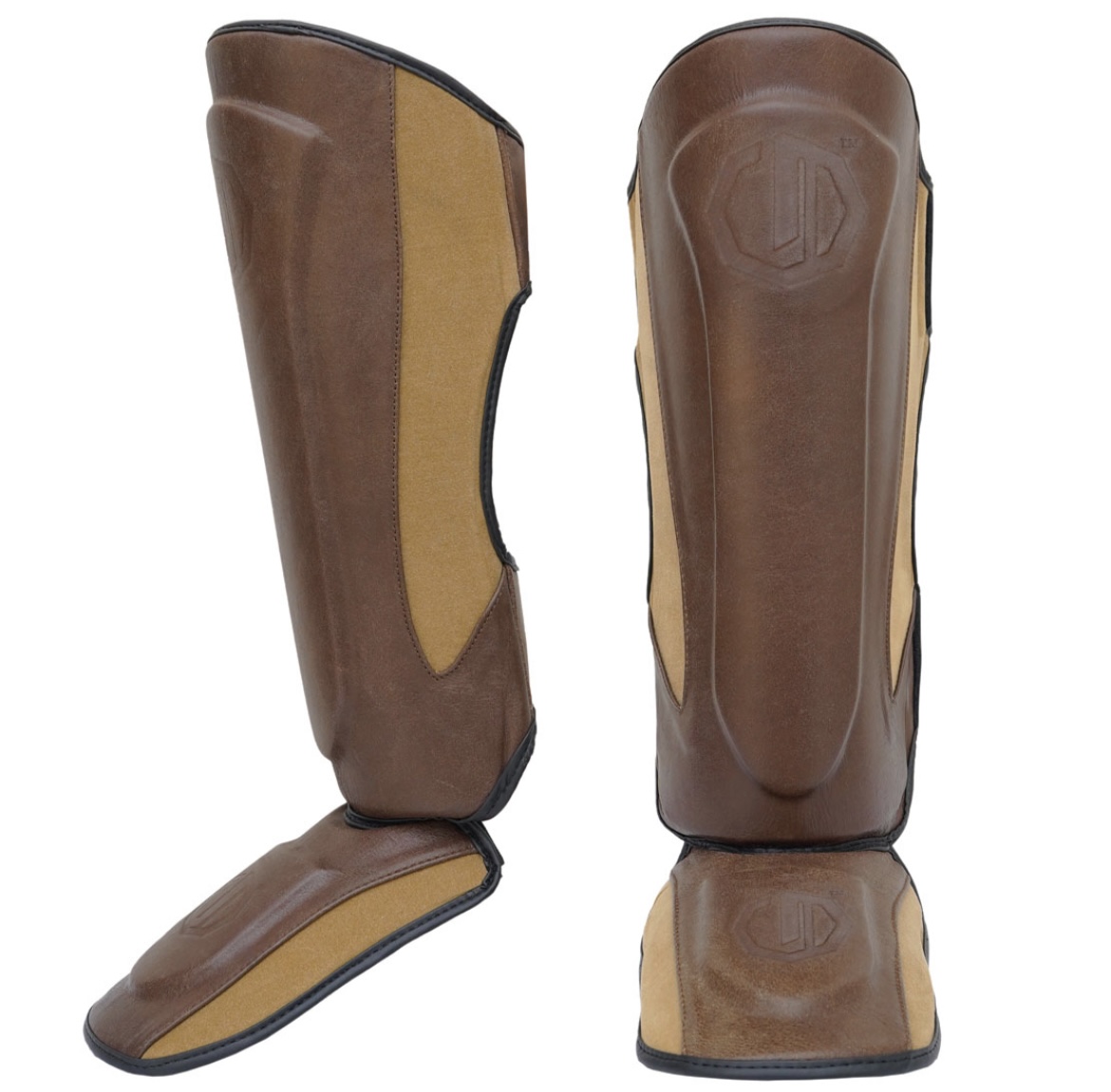 Chrániče holene a priehlavku - Octagon - limitovaná edícia - koža - Old school - hnede