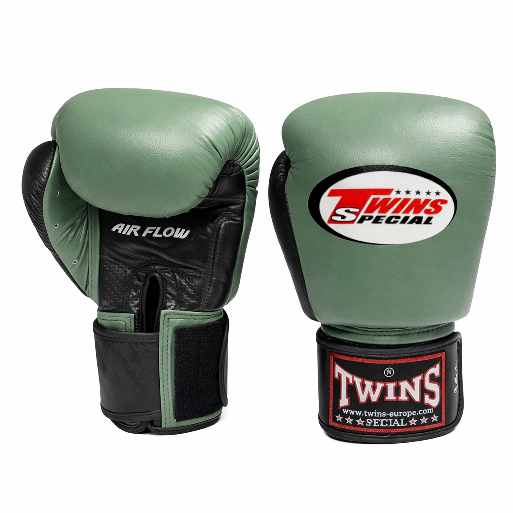 Boxerské rukavice - Twins Special - BGVL 3 AIR - čierne/oliva