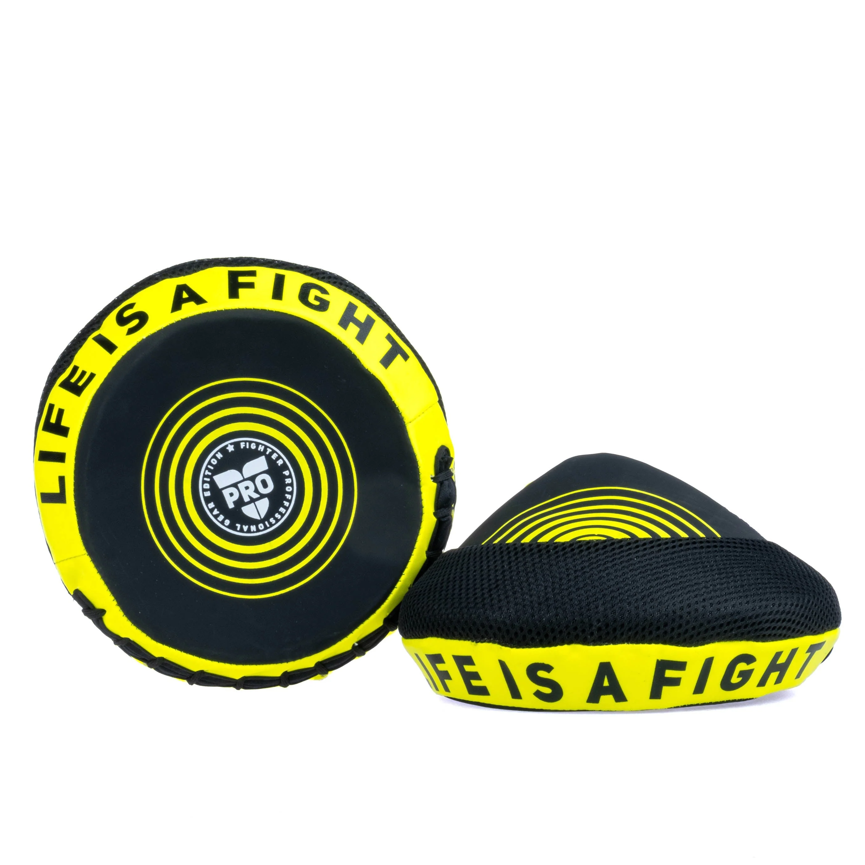 Lapy - Fighter - Round Shield Pro - čierna/neon yellow