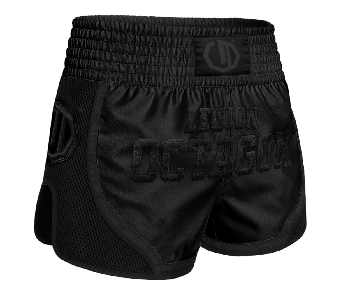 Muay Thai trenky - Octagon - Mesh Premium - čierna/čierna