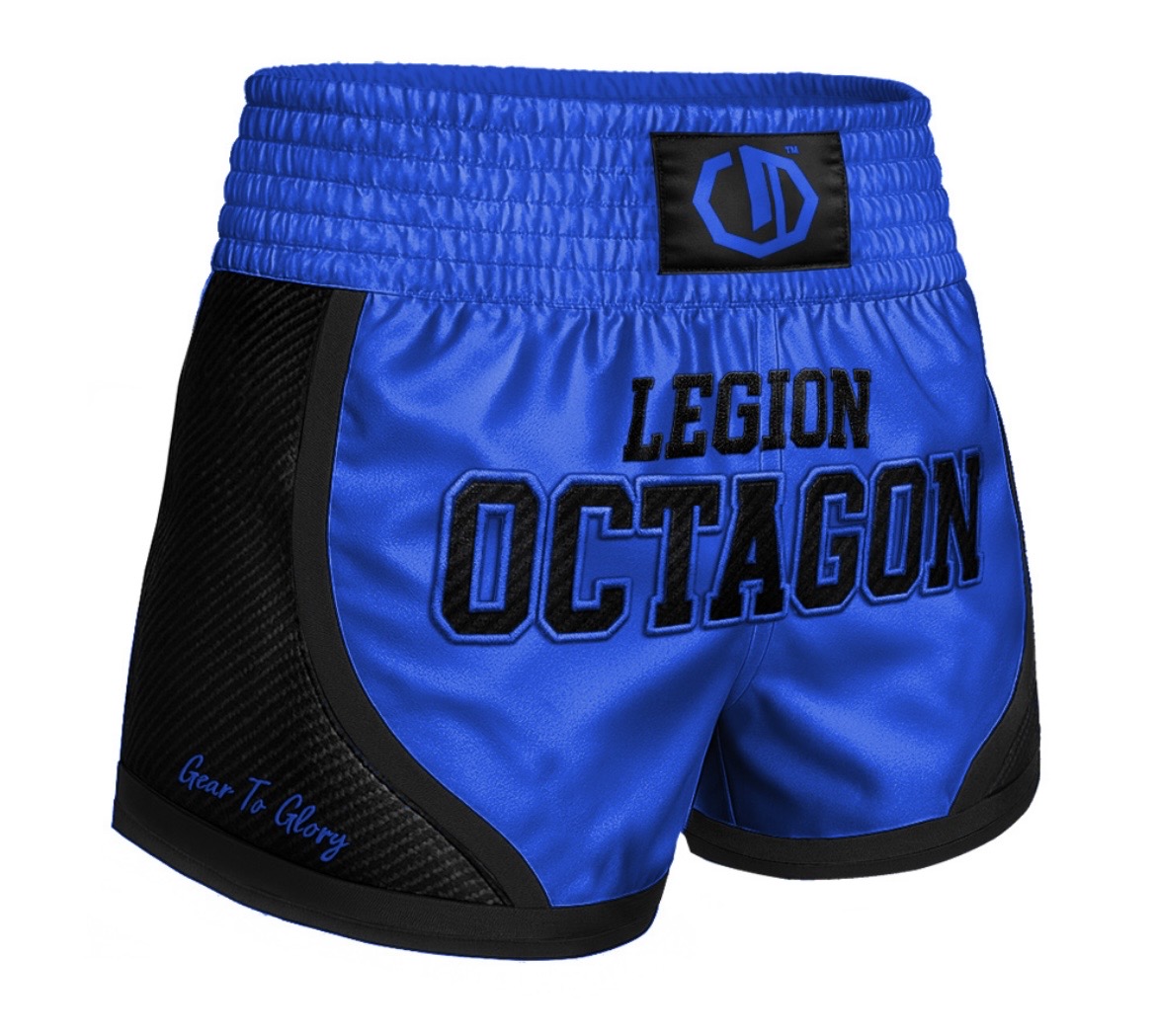 Muay Thai trenky - Octagon - Kevlar Premium - modré