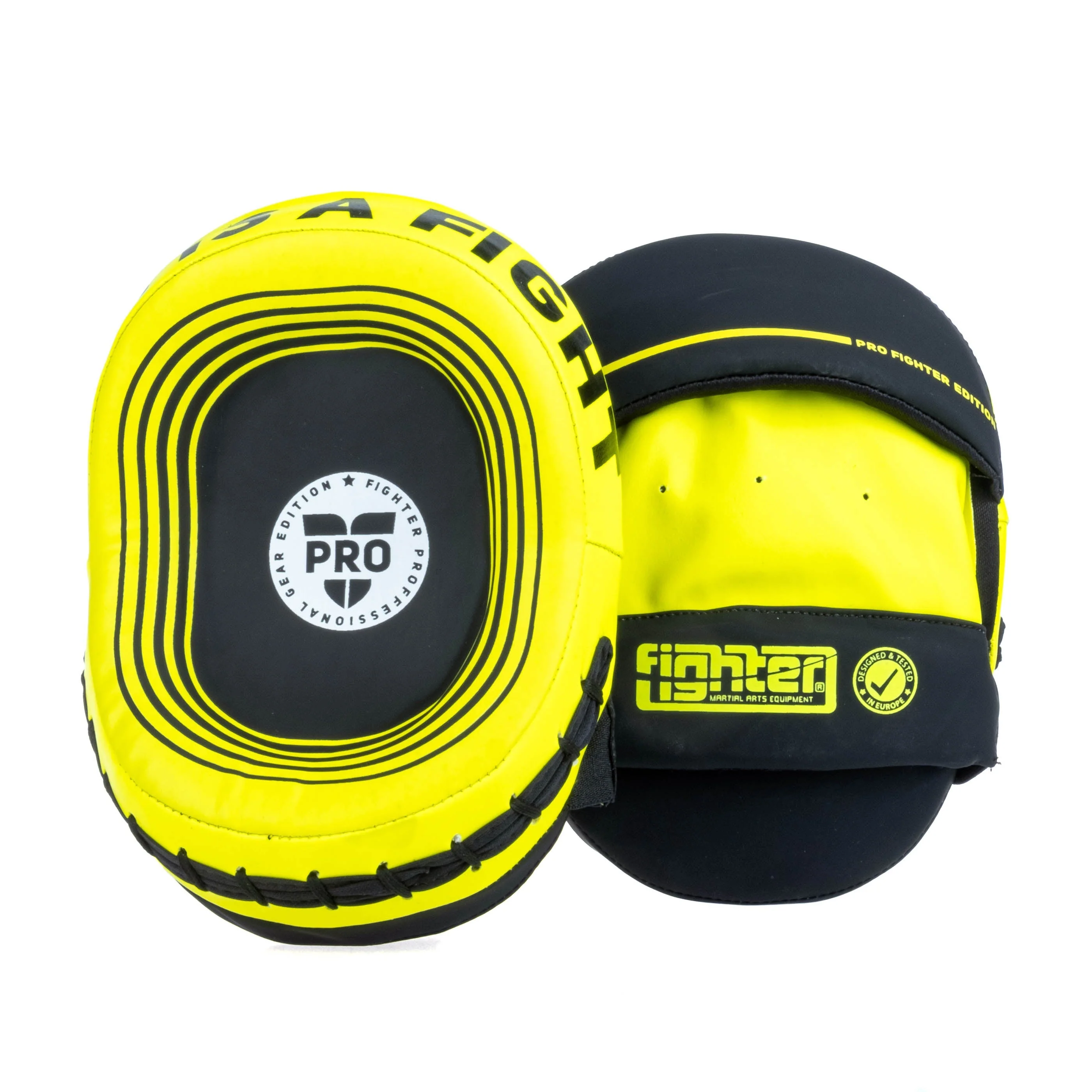 Lapy - Fighter - Oval Shield Pro - čierna/neon yellow