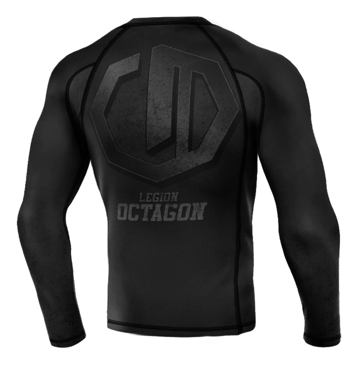 Rashguard - Octagon - dlhý rukáv - Conquest - čierna/šedá